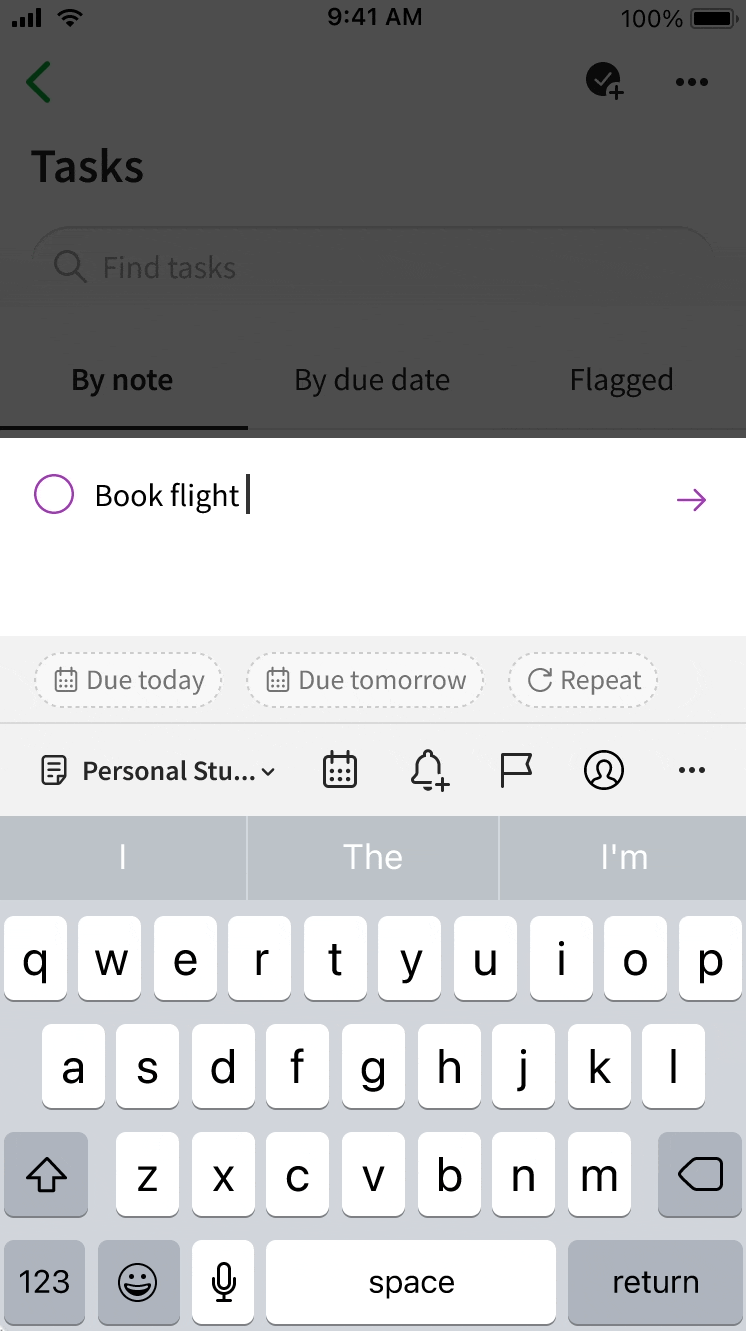 Evernote Tasks due date