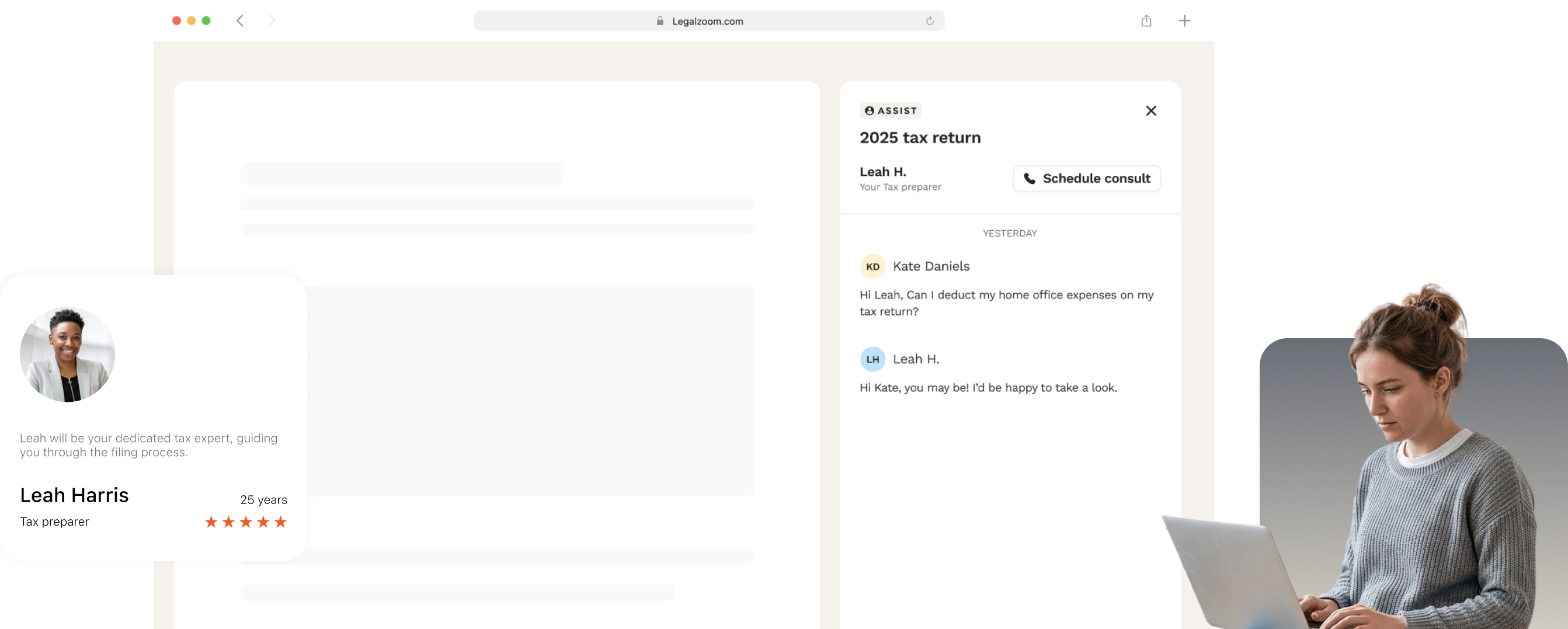 LegalZoom messaging overview